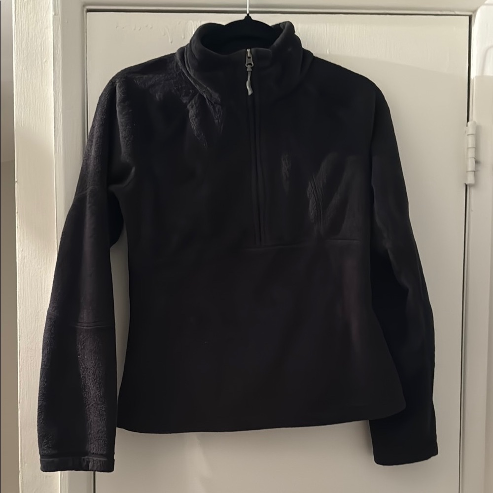 Women's Athleta Black Long Sleeve Fleece, Half Zip with pocket in the back, S